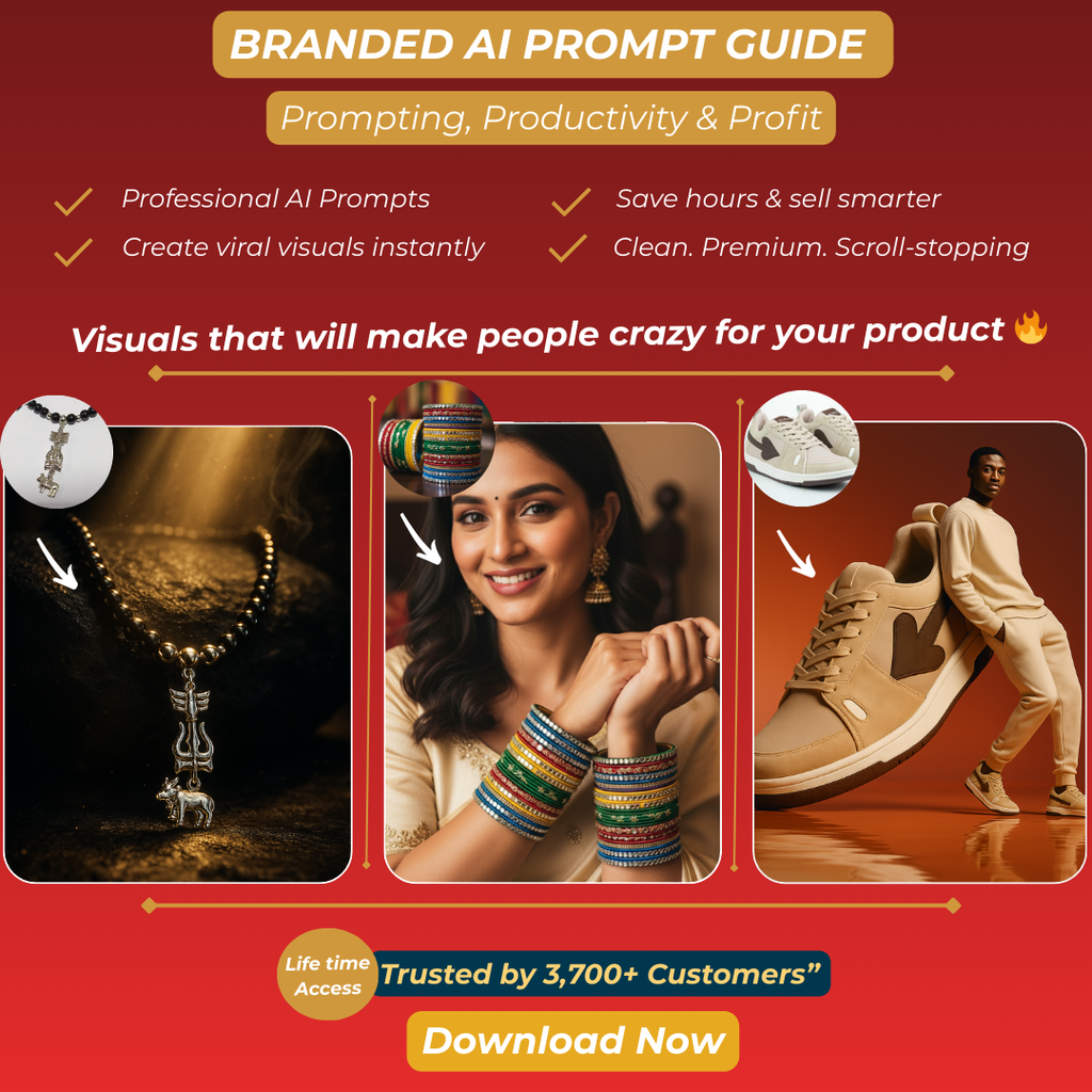 INDIA'S BEST SELLING BRANDED 1700+ AI PROMPT PACK (IMAGE + VIDEO)